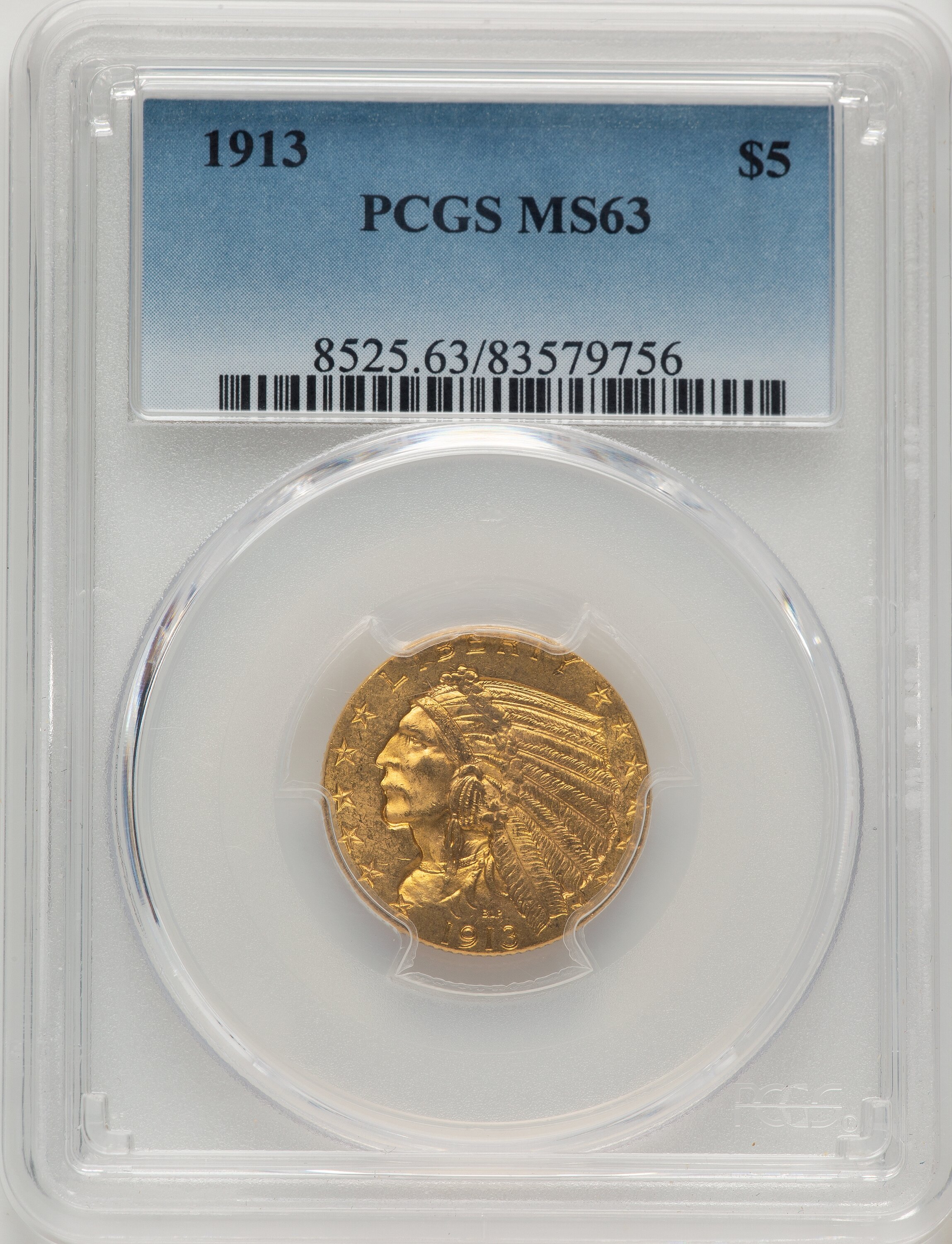 1913 $5 63 PCGS