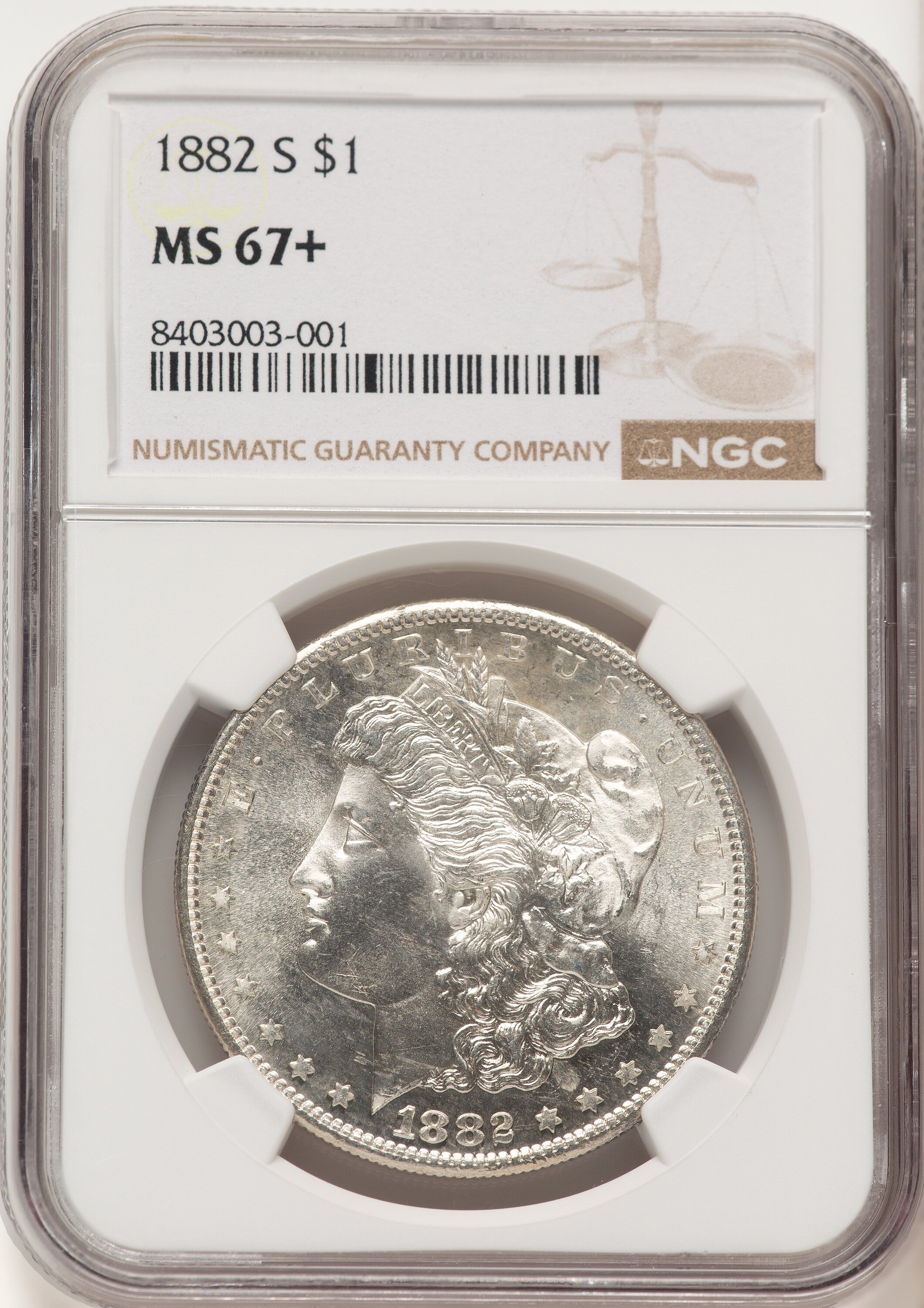 1882-S S$1 NGC Plus 67 NGC