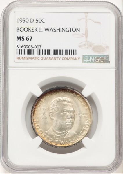 1950-D 50C Booker T. Washington, MS 67 NGC