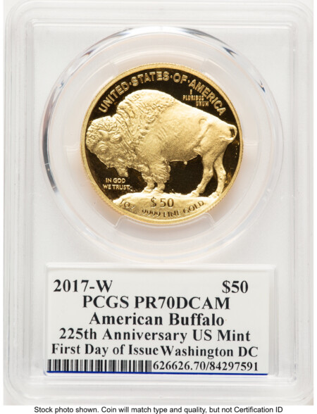 2017-W Proof Gold Buffalo 1 oz FDI Ed Moy Washington DC 70 PCGS
