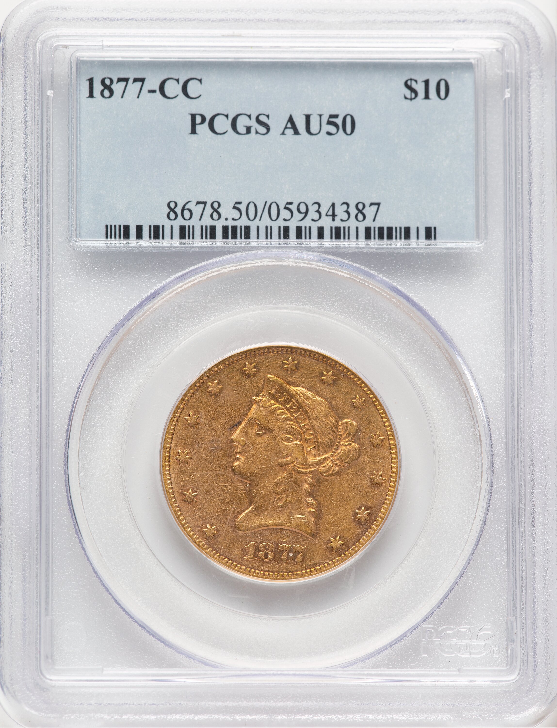 1877-CC $10 50 PCGS