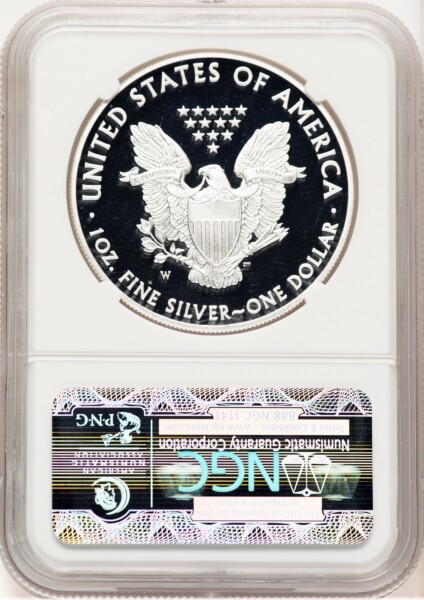 2014-W Proof Silver Eagle 1 oz FR Eagle Label 70 NGC