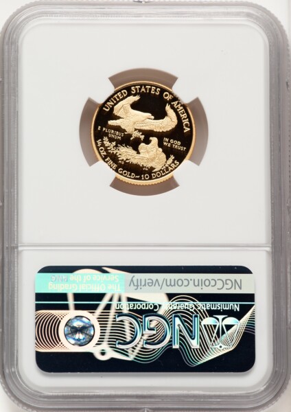 2010-W $10 Quarter-Ounce Gold Eagle, PR DC John Mercanti 70 NGC