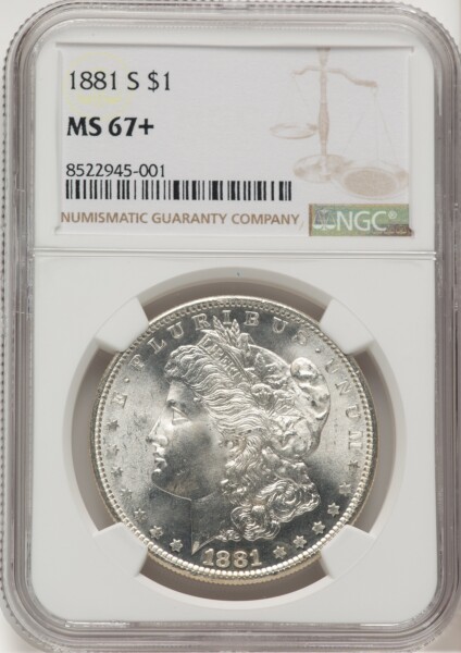 1881-S S$1 NGC Plus 67 NGC