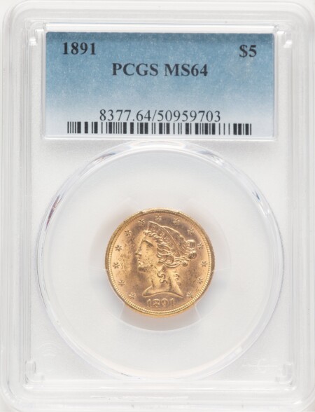 1891 $5 64 PCGS