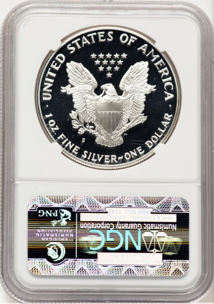 1989-S Proof Silver Eagle 1 oz Brown Label 70 NGC