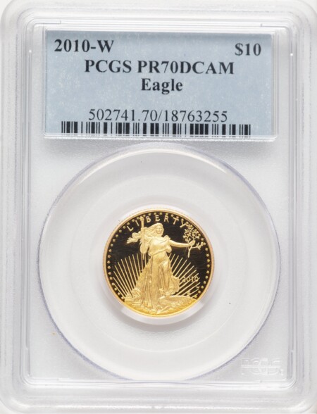2010-W Proof Gold Eagle 1/4 oz Blue Label 70 PCGS