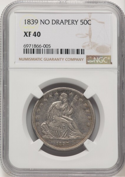 1839 50C NO DRAPERY 40 NGC
