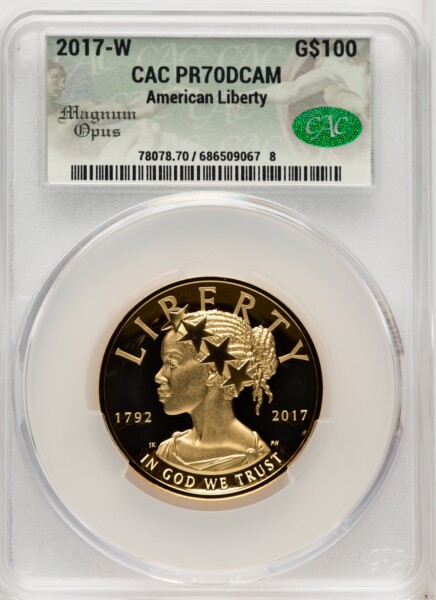 2017-W G$100 American Liberty High Relief, DC Magnum Opus 70 CACG