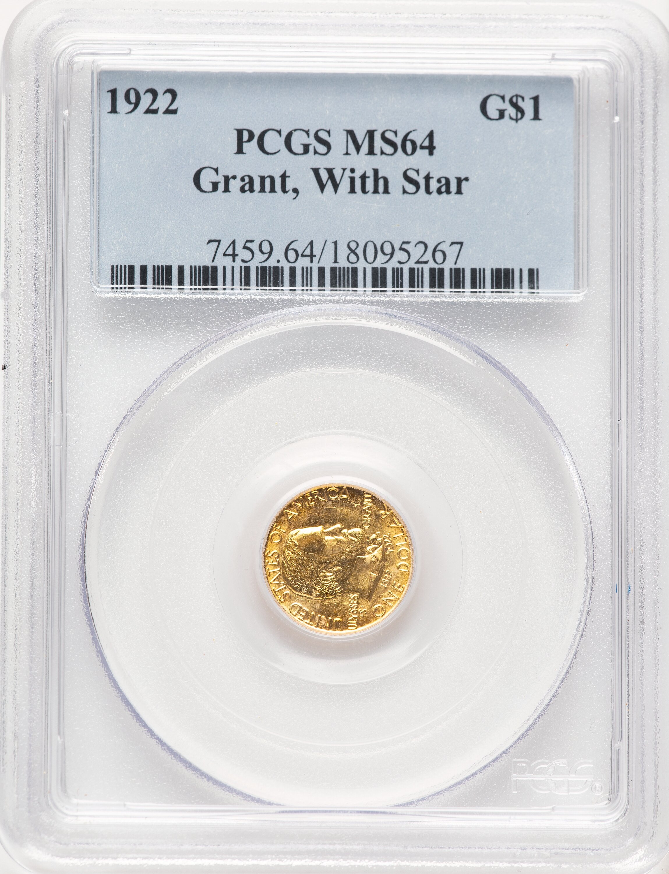 1922 G$1 Grant, With Star 64 PCGS