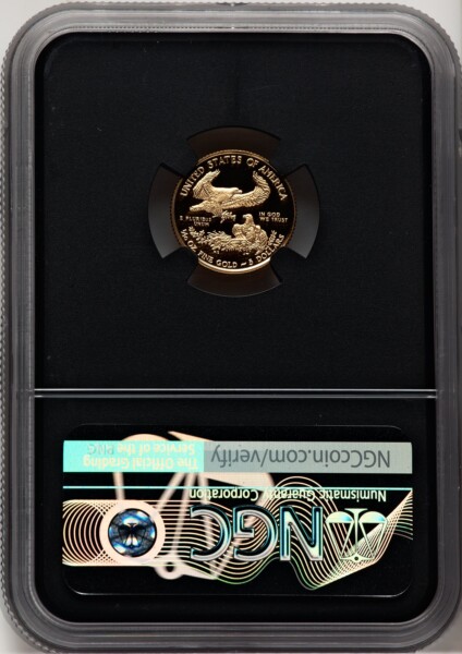 2018-W $5 Tenth Ounce Gold Eagle, DC Miles Standish 70 NGC