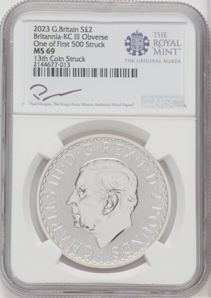 2023 G.B. S2 BRITANNIA-KC III OBVERSE 13TH COIN STRUCK 69 NGC