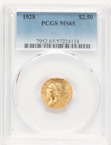 1928 $2 1/2 65 PCGS