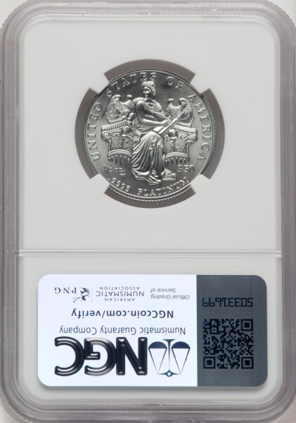 2006-W $50Half-Ounce Platinum Eagle, Burnished, SP Brown Label 70 NGC