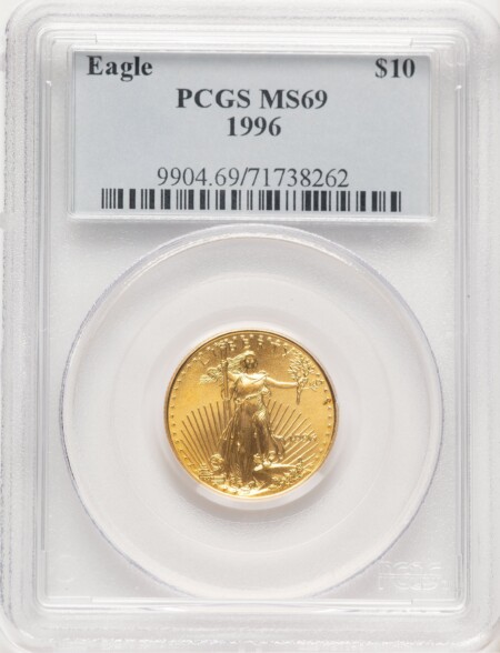 1996 Gold Eagle 1/4 oz Blue Label 69 PCGS
