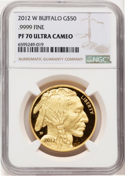 2012-W Proof Gold Buffalo 1 oz Brown Label 70 NGC