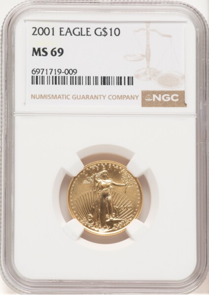 2001 Gold Eagle 1/4 oz Brown Label 69 NGC