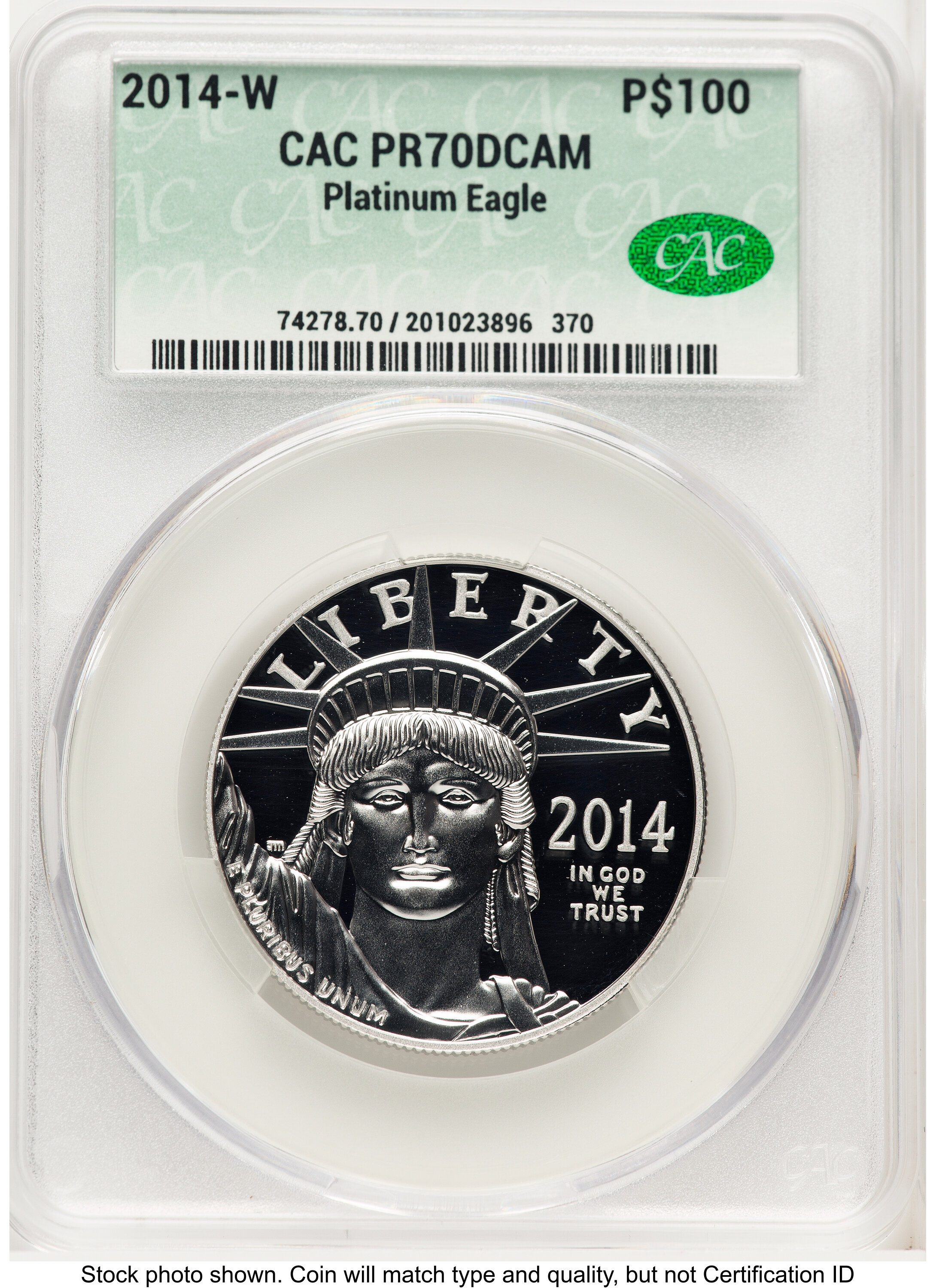2014-W Proof Platinum Eagle 1 oz Non Designation 70 CACG
