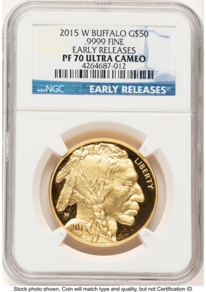 2015-W Proof Gold Buffalo 1 oz ER Blue 70 NGC