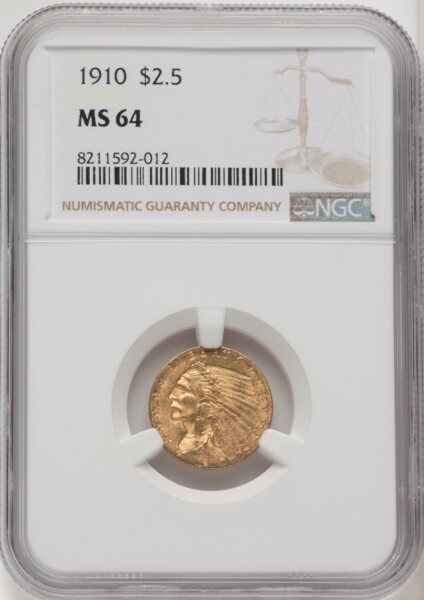 1910 $2 1/2 64 NGC