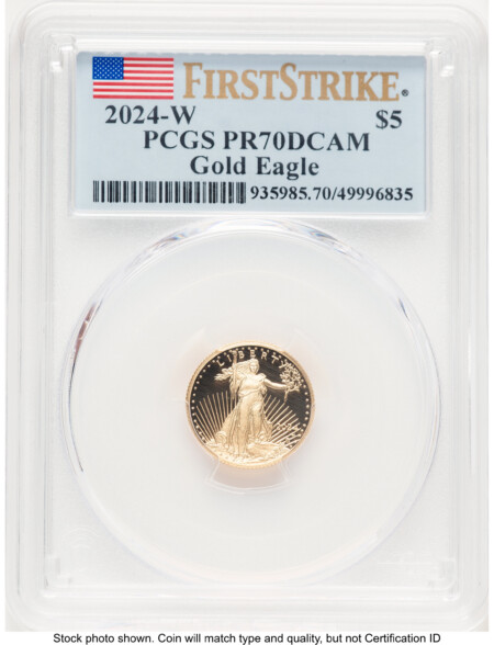 2024-W Proof Gold Eagle 1/10 oz FS Flag 70 PCGS