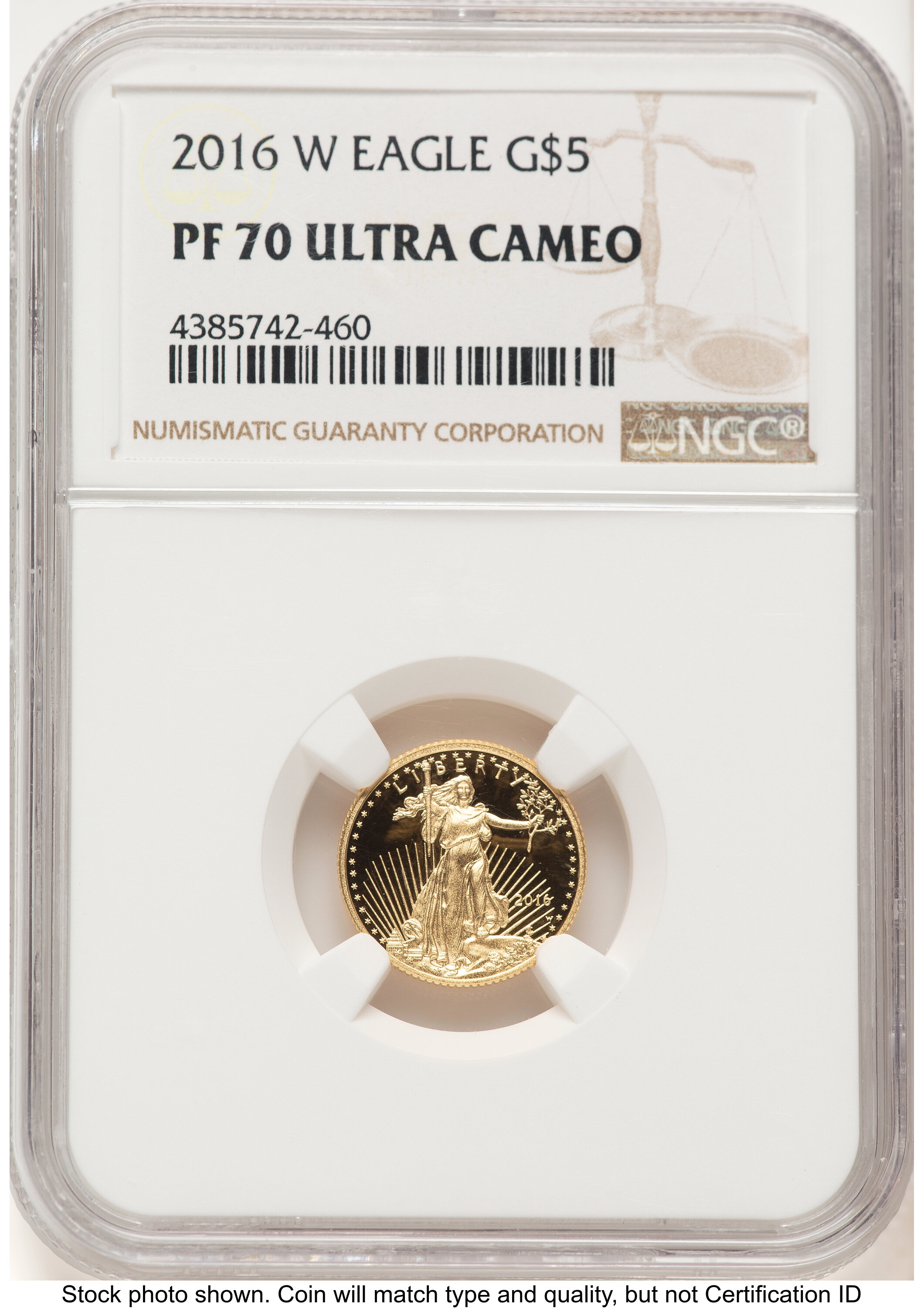 2016-W Proof Gold Eagle 1/10 oz Brown Label 70 NGC