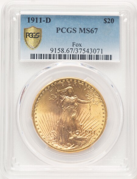 1911-D $20 PCGS Secure 67 PCGS