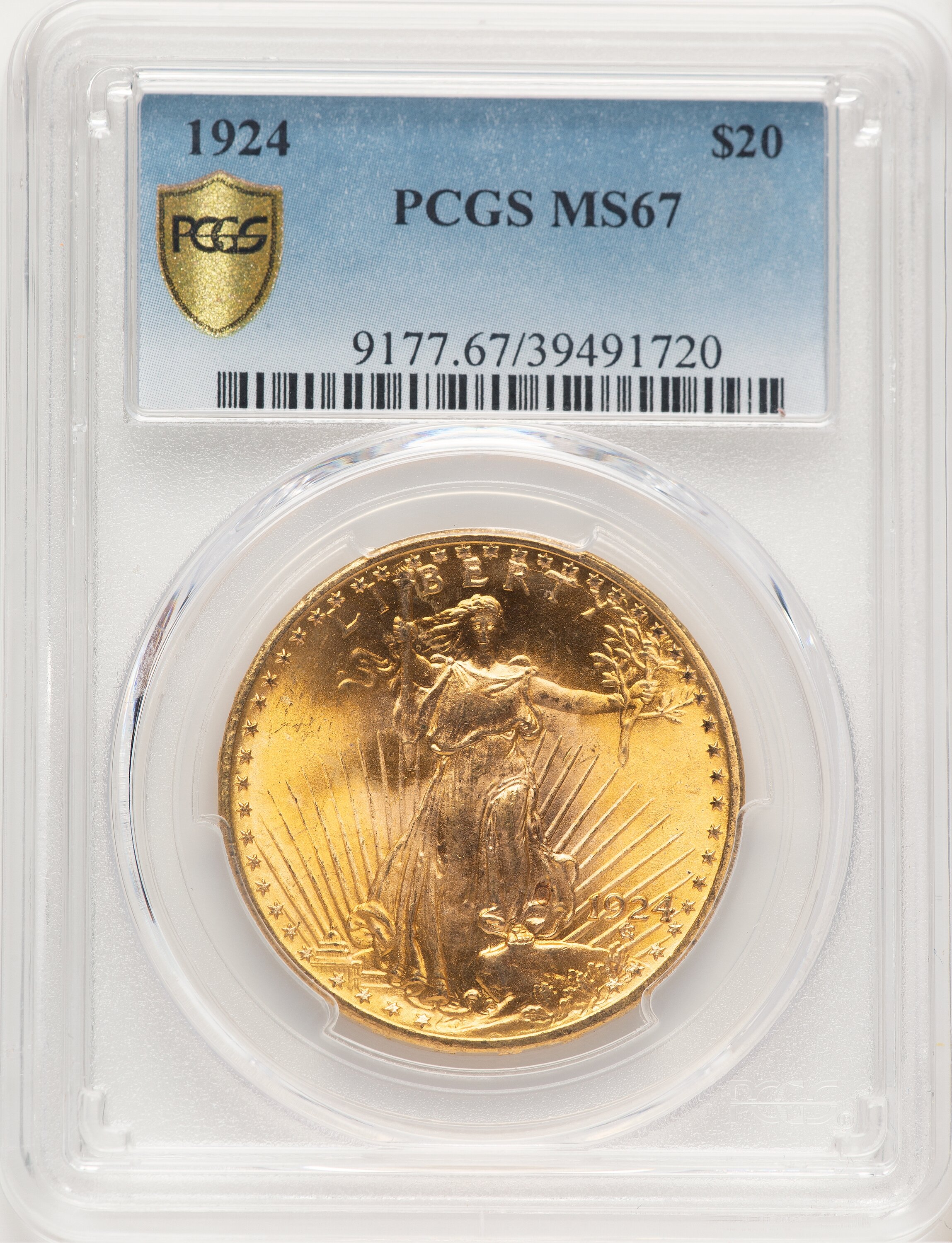 1924 $20 Saint PCGS Secure 67 PCGS