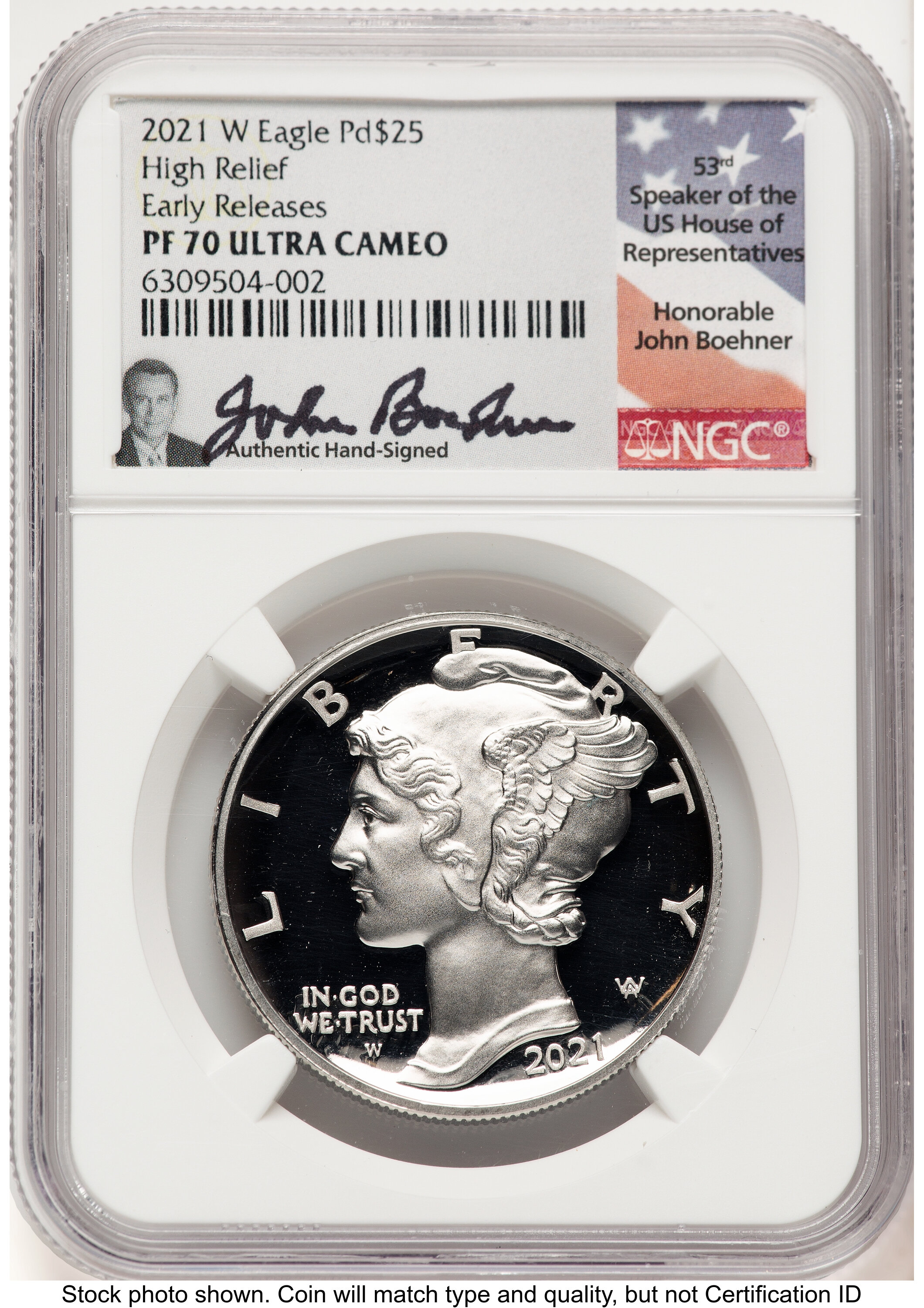 2021-W Palladium Eagle 1 oz, PR ER John Boehner 70 NGC