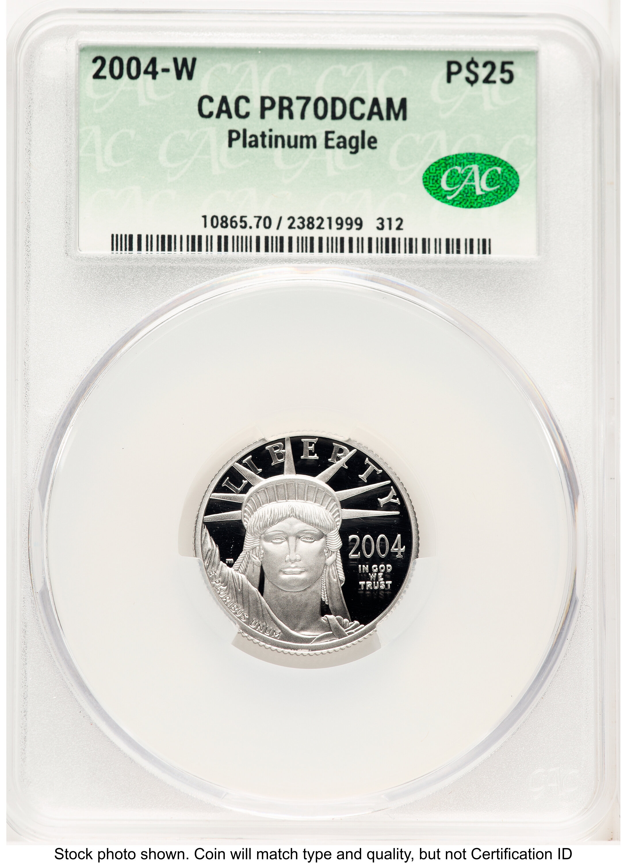 2004-W Proof Platinum Eagle 1/4 oz Non Designation 70 CACG