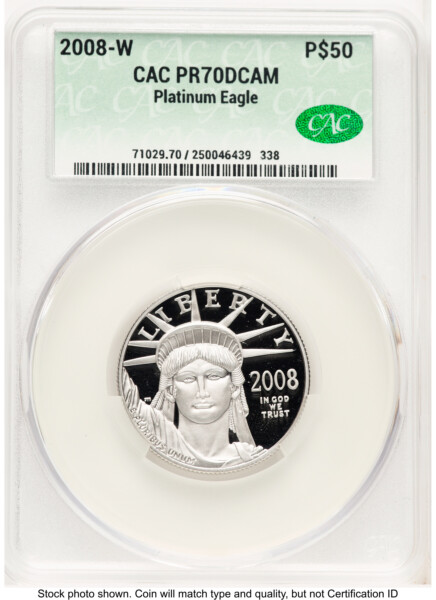 2008-W Proof Platinum Eagle 1/2 oz Non Designation 70 CACG