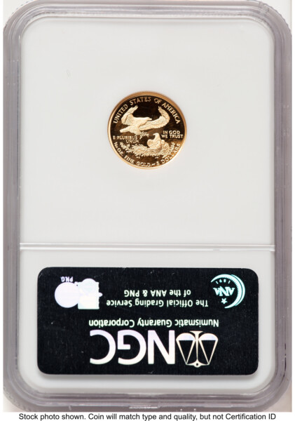 2001-W Proof Gold Eagle 1/10 oz Brown Label 70 NGC