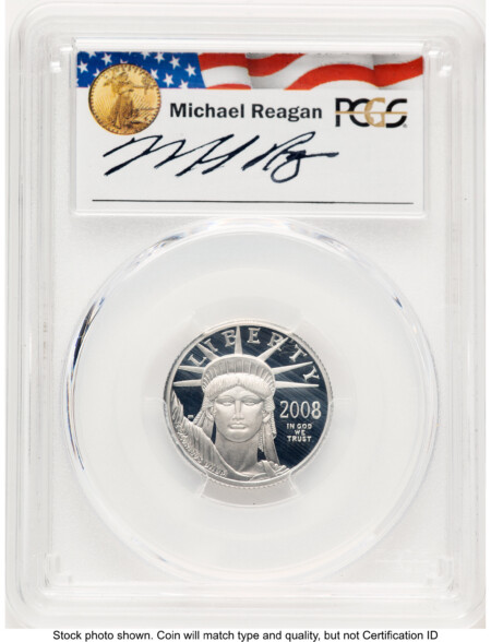 2008-W Proof Platinum Eagle 1/4 oz Reagan Legacy Series Michael Reagan 70 PCGS