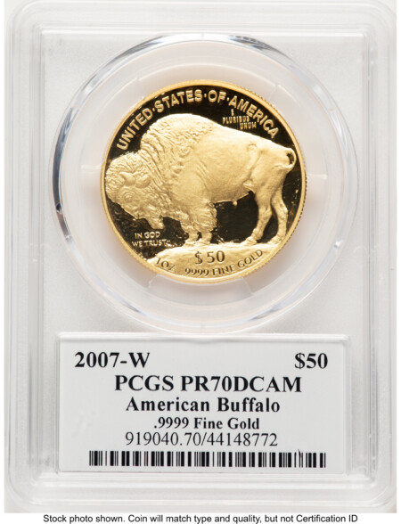2007-W Proof Gold Buffalo 1 oz David Hall 70 PCGS