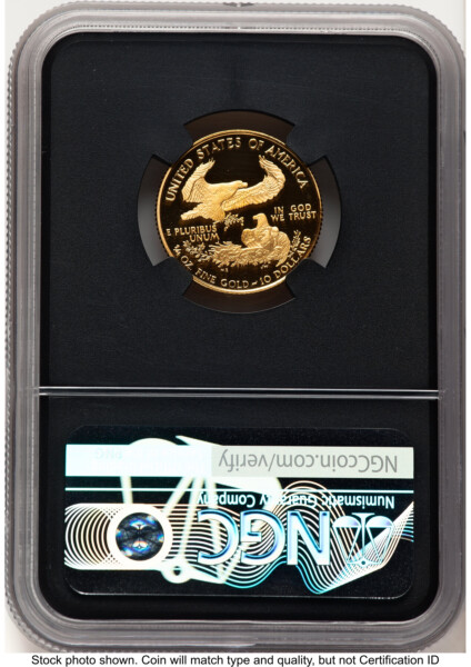 1994-W Proof Gold Eagle 1/4 oz Miles Standish Blk Core 70 NGC