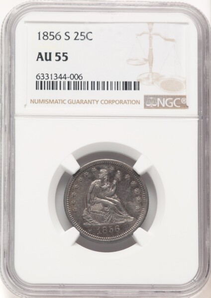 1856-S 25C 55 NGC