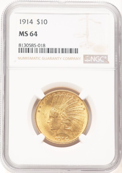 1914 $10 64 NGC