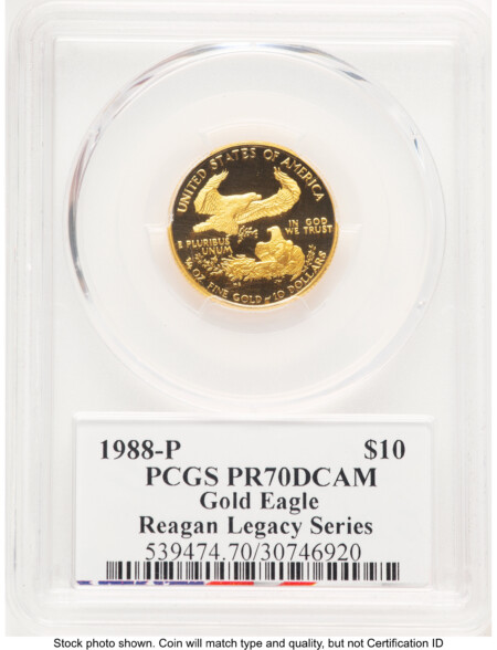 1988-P Proof Gold Eagle 1/4 oz Reagan Legacy Series Michael Reagan 70 PCGS