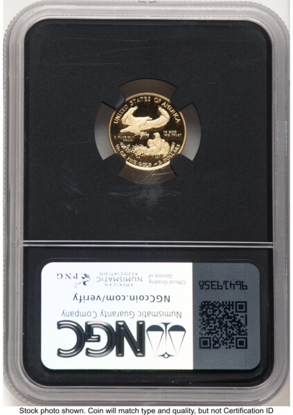 2019-W Proof Gold Eagle 1/10 oz FDI Anna Cabral Prestige Treasurer Series Blk Core Washington DC  70 NGC