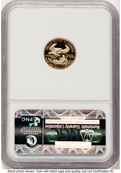 1993-P Proof Gold Eagle 1/10 oz Brown Label 70 NGC