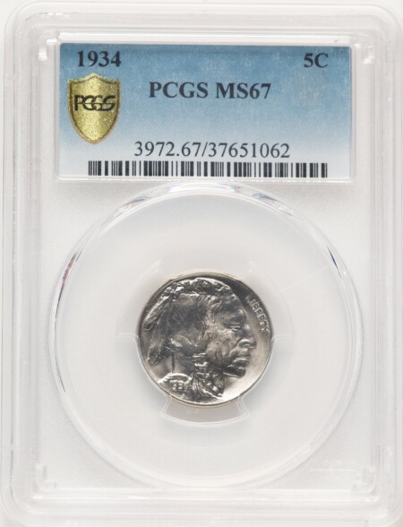 1934 5C PCGS Secure 67 PCGS