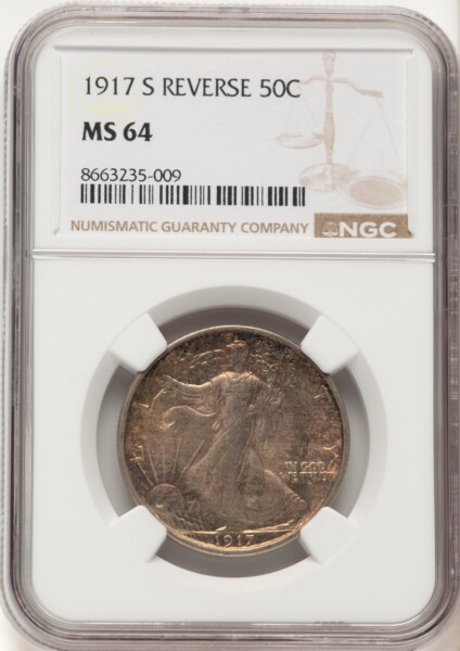 1917-S 50C REVERSE 64 NGC