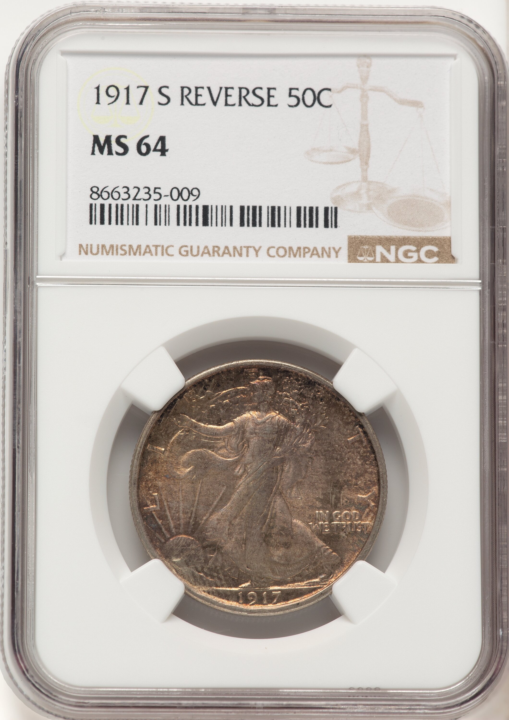 1917-S 50C REVERSE 64 NGC