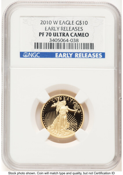 2010-W Proof Gold Eagle 1/4 oz ER Blue 70 NGC