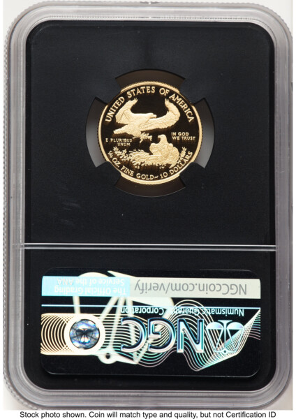 2010-W Proof Gold Eagle 1/4 oz Miles Standish Blk Core 70 NGC