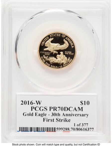 2016-W Proof Gold Eagle 1/4 oz FS Ed Moy 70 PCGS