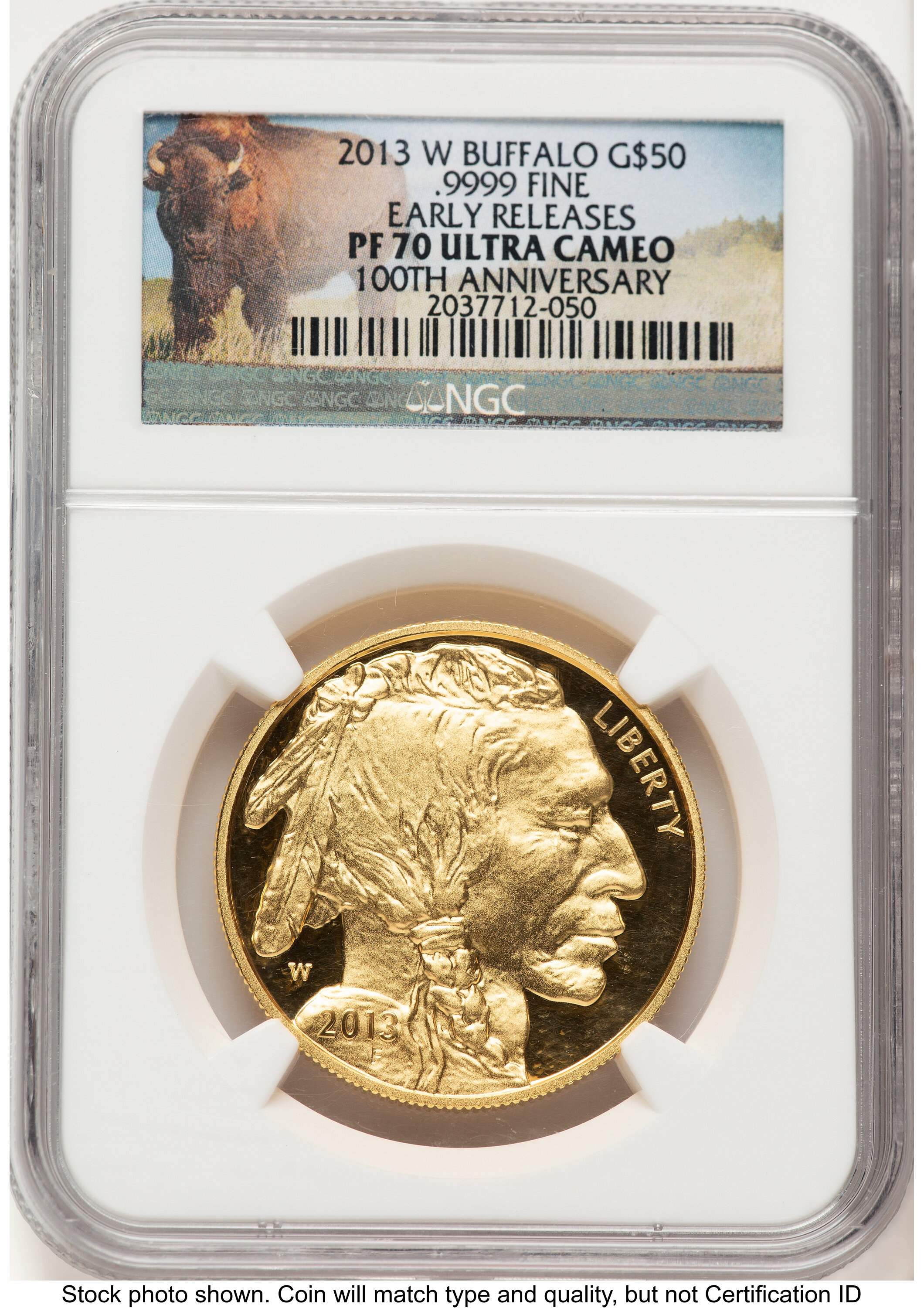 2013-W Proof Gold Buffalo 1 oz ER Bison Label 70 NGC