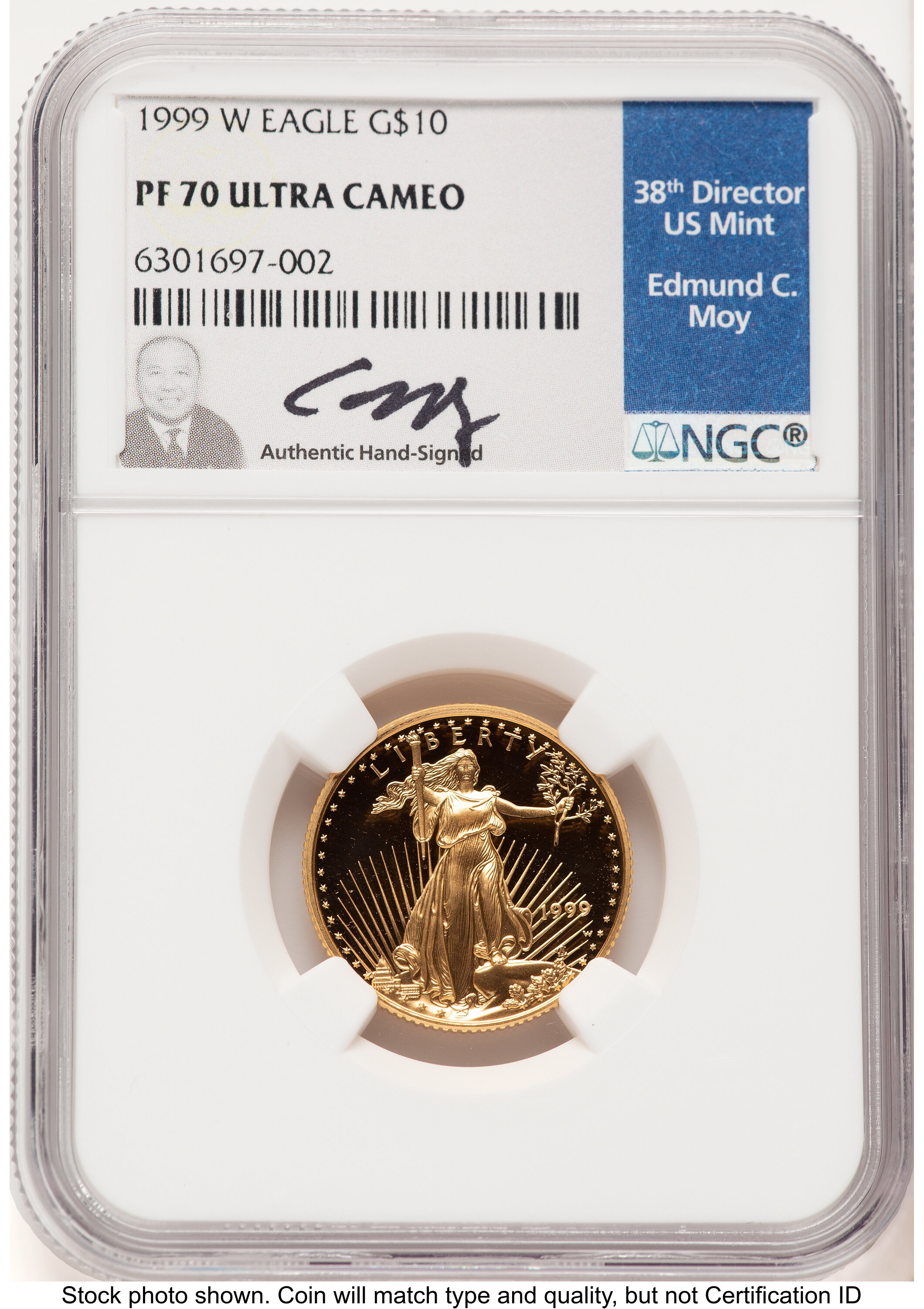 1999-W Proof Gold Eagle 1/4 oz Ed Moy 70 NGC