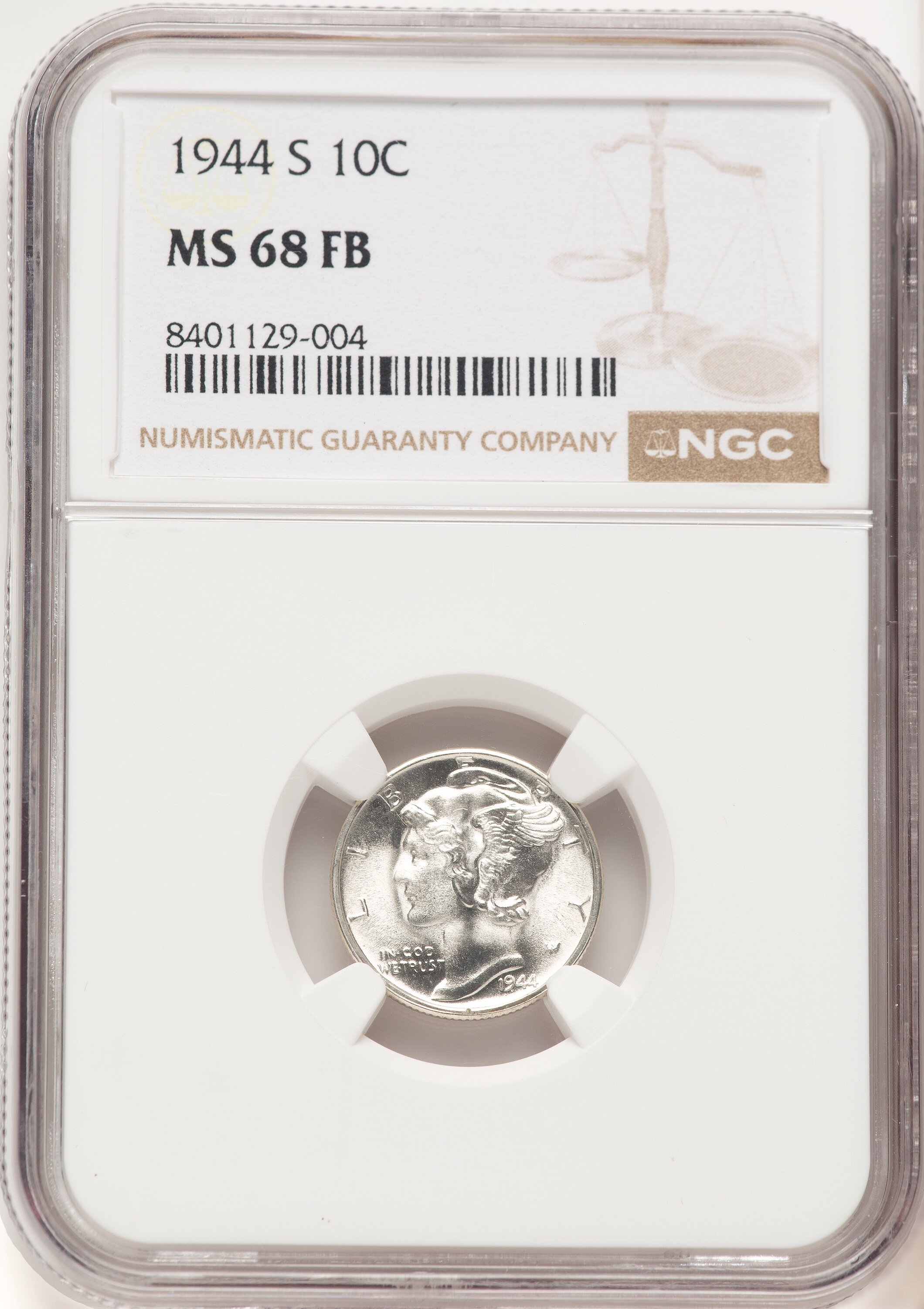 1944-S 10C, FB 68 NGC