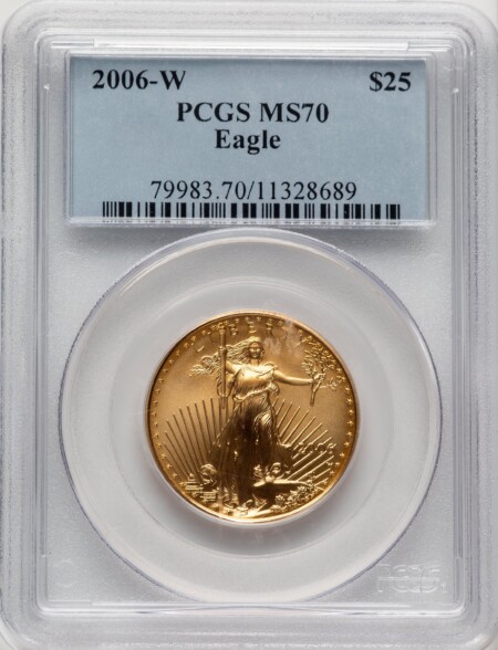 2006-W Burnished Gold Eagle 1/2 oz Blue Label 70 PCGS